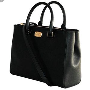 MK Michael Kors black leather Kellen satchel